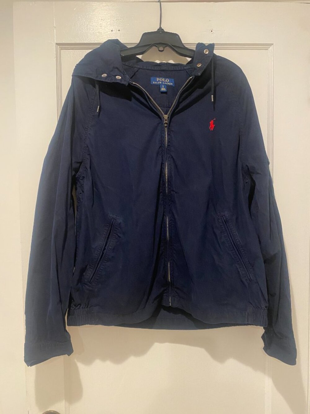 Ralph Lauren Polo Aviator Windbreaker Navy Size L VGUC Lightweight Zip Jacket
